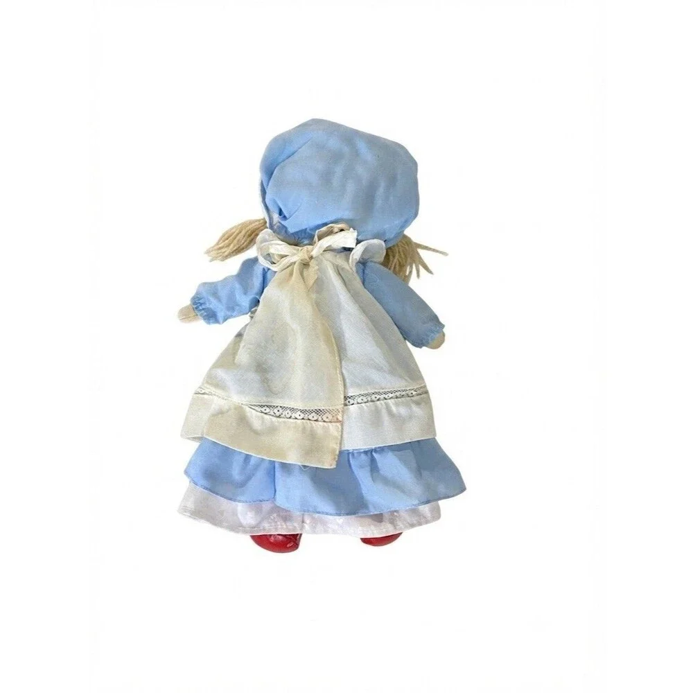 Vintage 60s 70s Toy Collectible Kamar Rag/Cloth Doll “Kristy”Blue Dress & Bonnet
